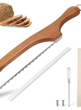 wooden brown bread knife toast saw simple bread cutting