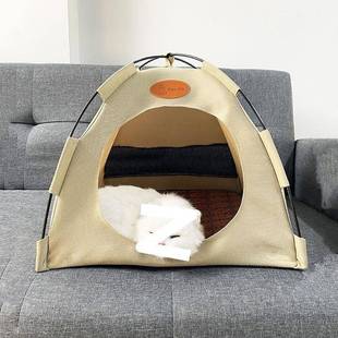 Pet Tent Foldable Cat Camping Tent Semi-Enclosed Outdoor