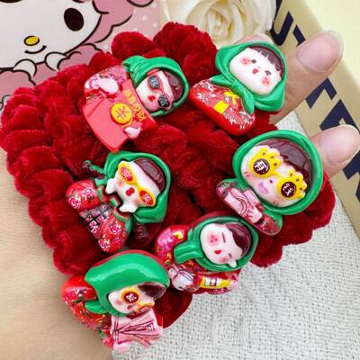 New Year Red Headstring Velvet Thick Small Intestine Hair