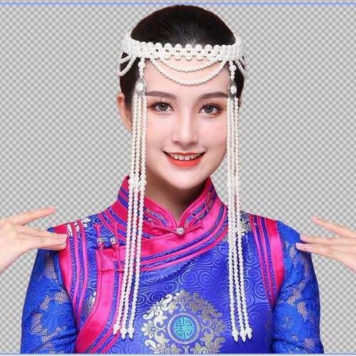 Mongolian Pearl Headwear Female Mongolian Female Headwear