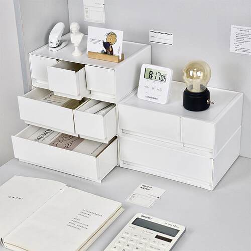 Multi-layer stackable desktop storage box cosmetic drawer