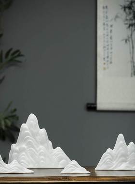 Zen Ceramic Mountain Crafts White Porcelain Rockery