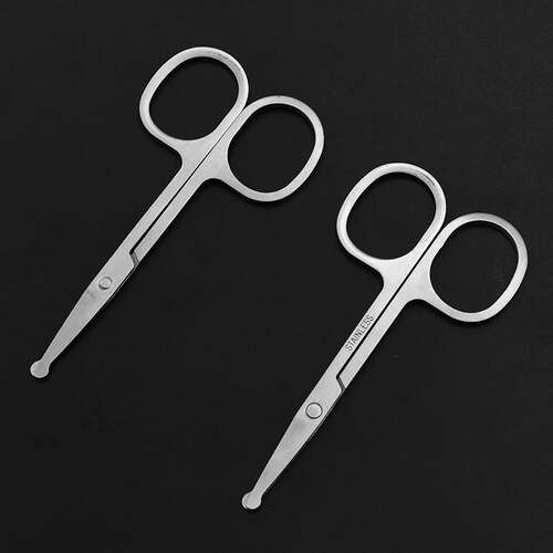 Stainless Steel Thickened Nose Hair Scissors 3.0 Round Head