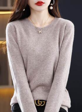 2025 autumn and winter basic round neck wool women's