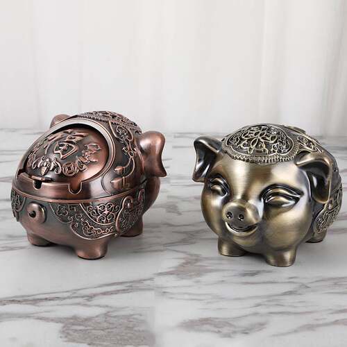 Cute little animal zodiac retro metal ashtray creative