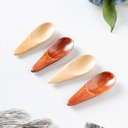 Mini creative small wooden spoon with short handle tea