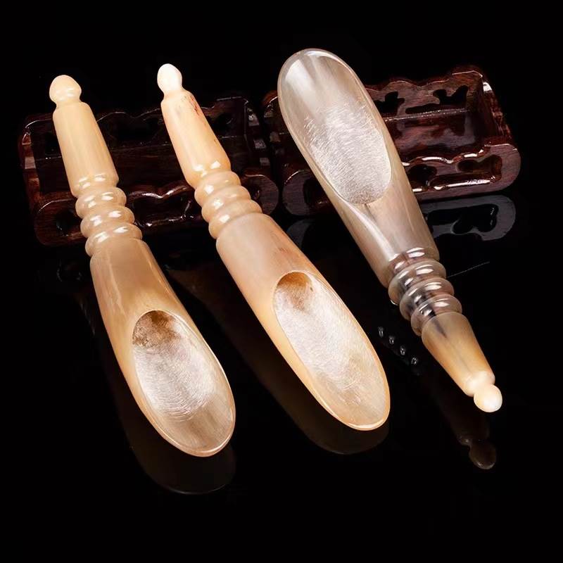 Yak Horn Scraping Tube Large Massage Plate Tea Spoon