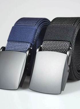 New F016 hem bead pattern automatic buckle belt men's nylon