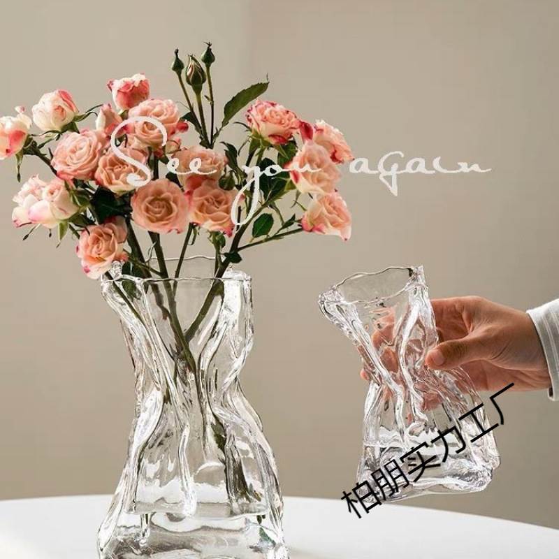 Simple Creative Irregular Homestay Vase Transparent Glass