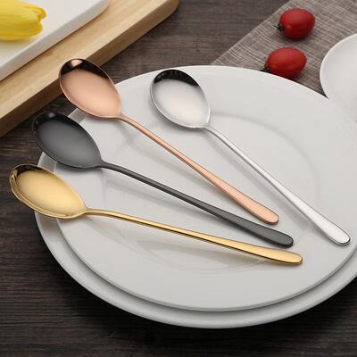04 Korean Style Spoon Long Handle Soup Spoon Fashionable