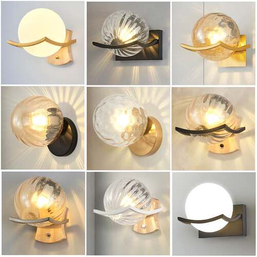 New simple modern led glass wall lamp living room