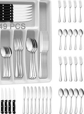 Amazon Hot Selling Stainless Steel 1010 Tableware 48 Piece