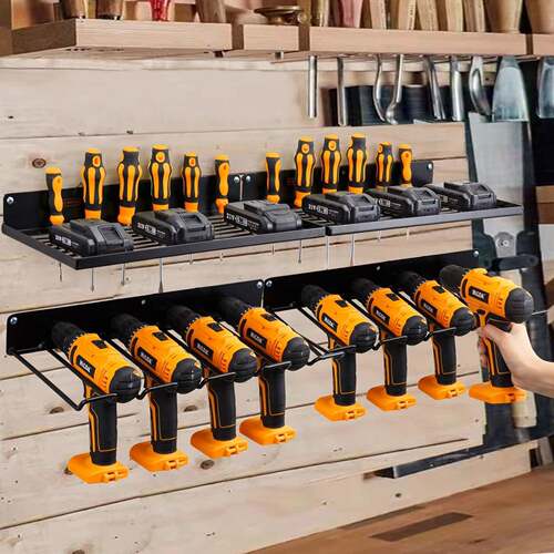 Metal double-layer electric tool organizer with charging
