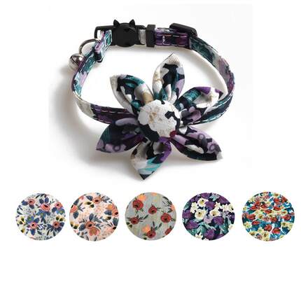 Aminger New Pet Collar Floral Cat Collar Button Sunflower