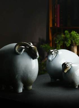 Ceramic Ornaments Animal Zodiac Sheep Lucky Home Living
