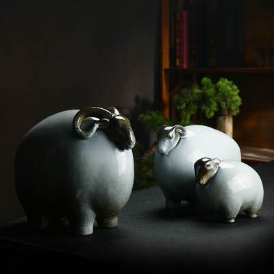 Ceramic Ornaments Animal Zodiac Sheep Lucky Home Living