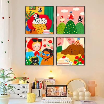Dopamine Cute Bedroom Decoration Painting Pastoral Style