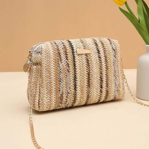 Colorful straw bag 2025girl handbags woven camera bag