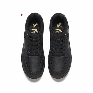 安踏元年2板鞋男黑防滑耐磨百搭耐脏秋冬透气轻便减震运动鞋男鞋