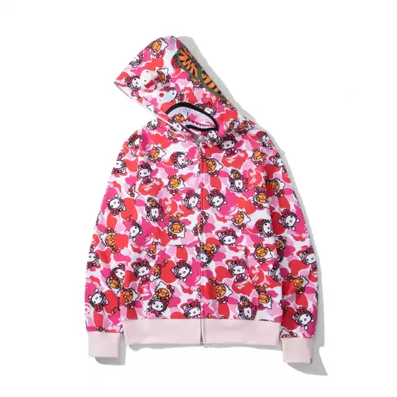 Foreign Trade Pure Cotton All-Over Print Sweatshirt Spring and Autumn Cardigan Zipper Camouflage Jacket Couple Style