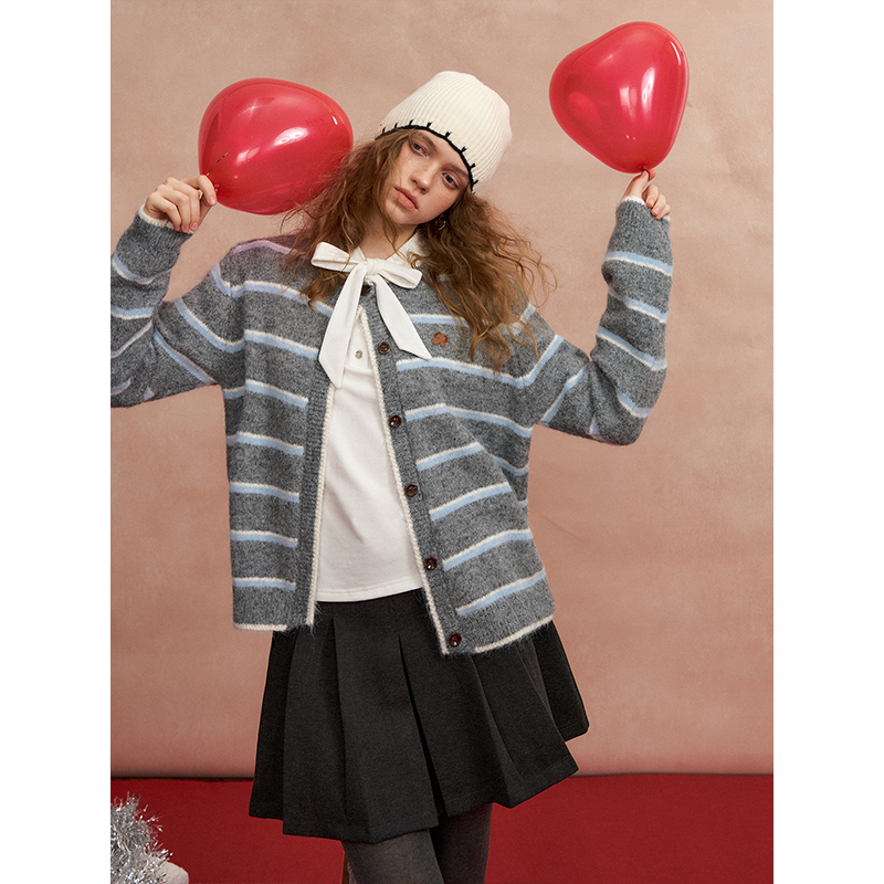 SOMESOWE 复古条纹开衫