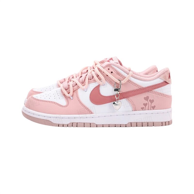【球鞋定制】耐克 NIKE DUNK LOW 粉白 女低帮粉色系休闲百搭板鞋