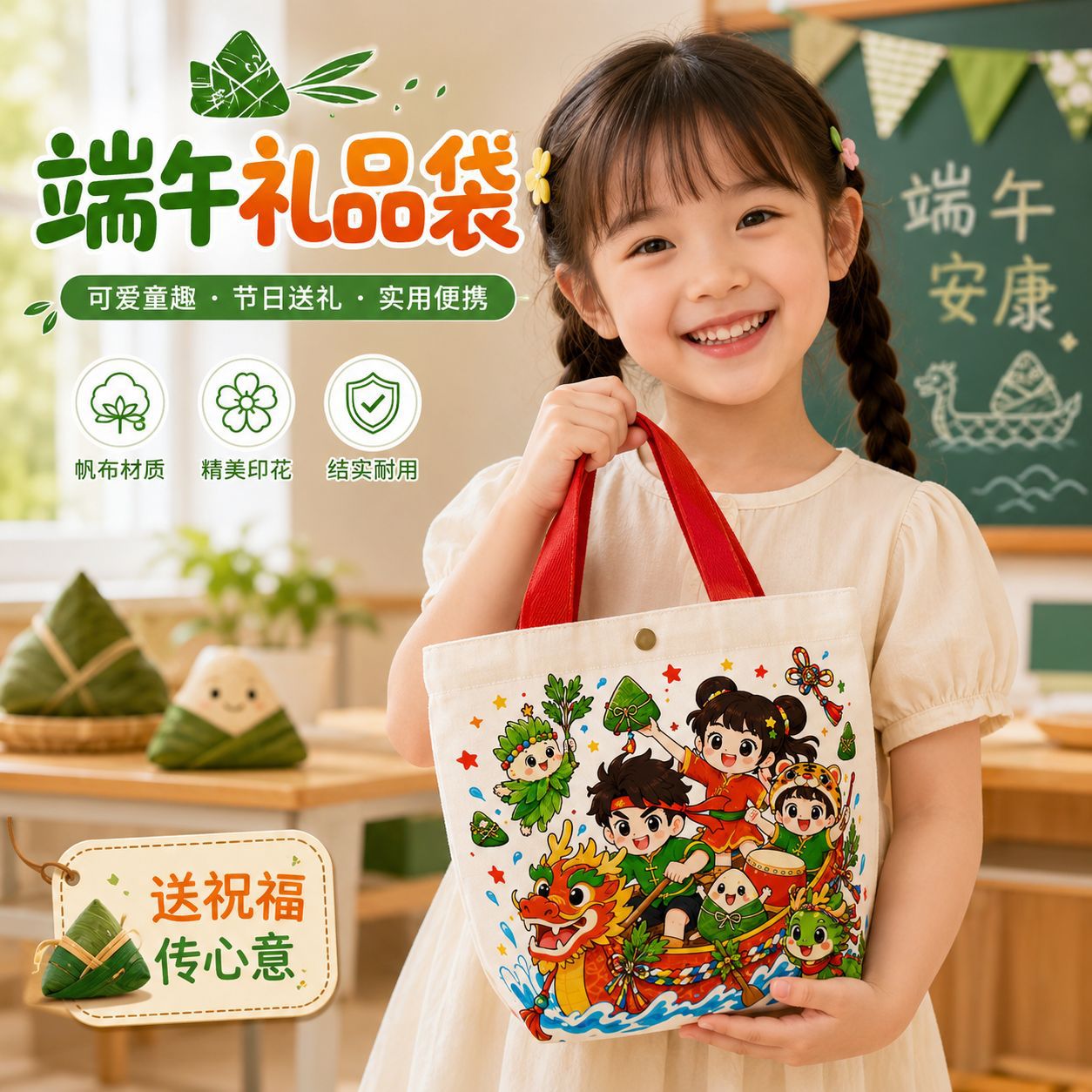 端午节伴手礼帆布袋赠品袋现货