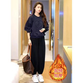 两件套 加绒加厚休闲运动套装 新款 女装 小个子爱心卫衣长裤 2025冬季
