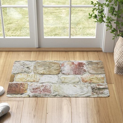 Colorful square brick visual American bedside blanket床边毯