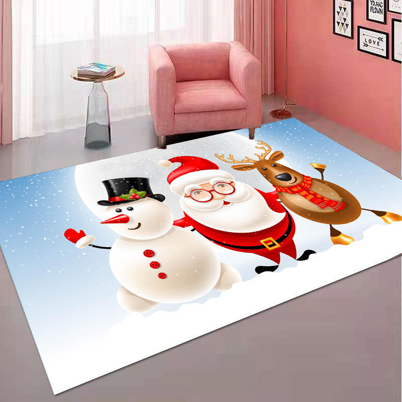 Christmas Decoration Carpet Crystal Velvet Bedside Carpet