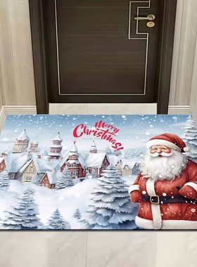 Santa Claus crystal velvet floor mat is dirt resistant地垫