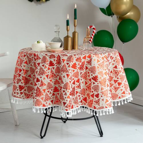 Light luxury new tablecloth Christmas tablecloth圆桌餐桌布
