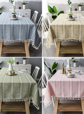 Nordic Christmas table cloth with hollow tassel tablecloth