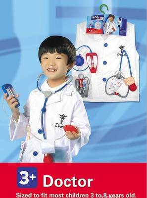 Doctor Outfit Kids Hospital Occupation Uniform Costume 3-8