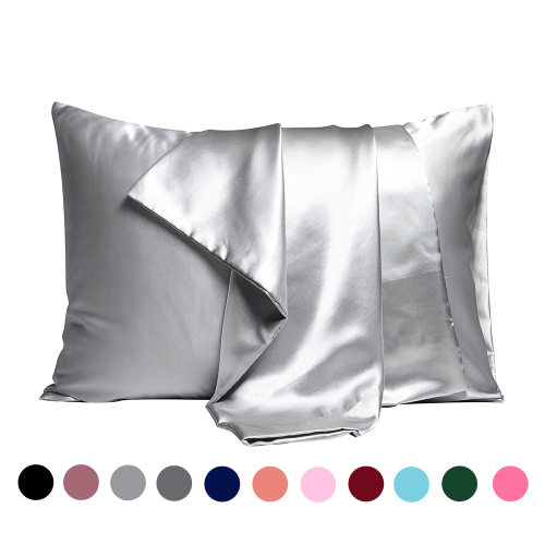 Simulated silk pillowcase solid color double-sided head cove