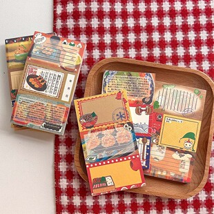 哇卡哇卡三连便签字素mini古早拼贴拍纸本手账拼贴素材撕索引