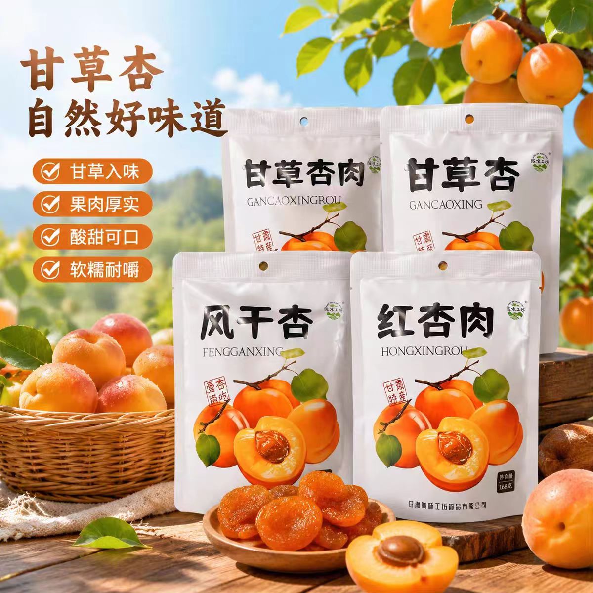 传统味小吃零食兰州特产杏干