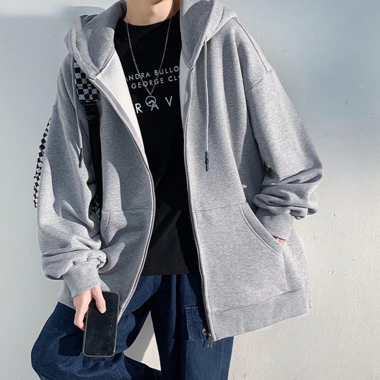 330g重磅开衫卫衣男2023春秋季休闲百搭外套秋装棒球服男款上衣服