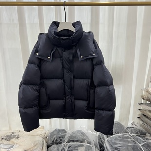 90白鹅绒羽绒女泡芙加厚面包服外套 宽松连帽短款 25F8010冬季 新款