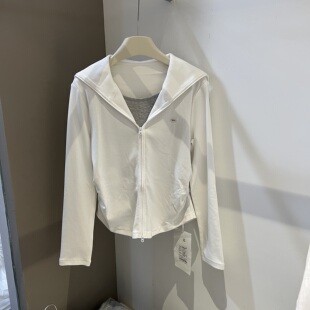 显瘦打底衫 2026春季 T恤女修身 撞色拼接假两件海军领长袖 上衣 新款