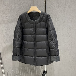 2025冬季新款韩版宽松圆领羽绒服女加厚保暖90白鸭绒面包服外套潮