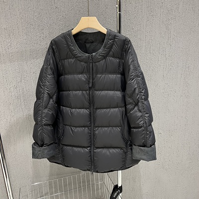 韩版圆领加厚90白鸭绒羽绒服外套