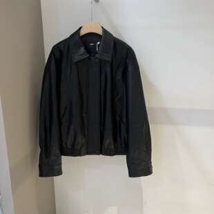 翻领PU皮衣外套女气质休闲酷飒夹克上衣 复古时尚 欧货2026春季 新款