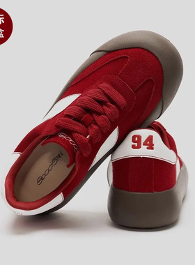 白敬亭同款goodbai蓬蓬鞋女2024新款小众原创鞋韩版黑白德训鞋子