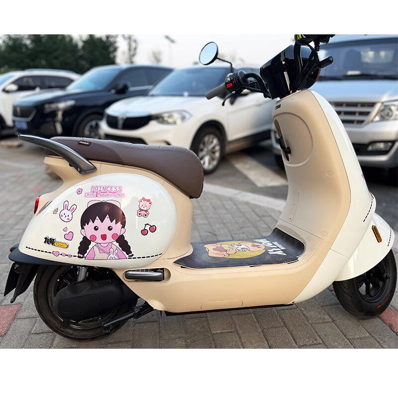 小丸子电动车贴纸装饰防水车贴个性摩托车电瓶九号台铃小牛雅迪贴