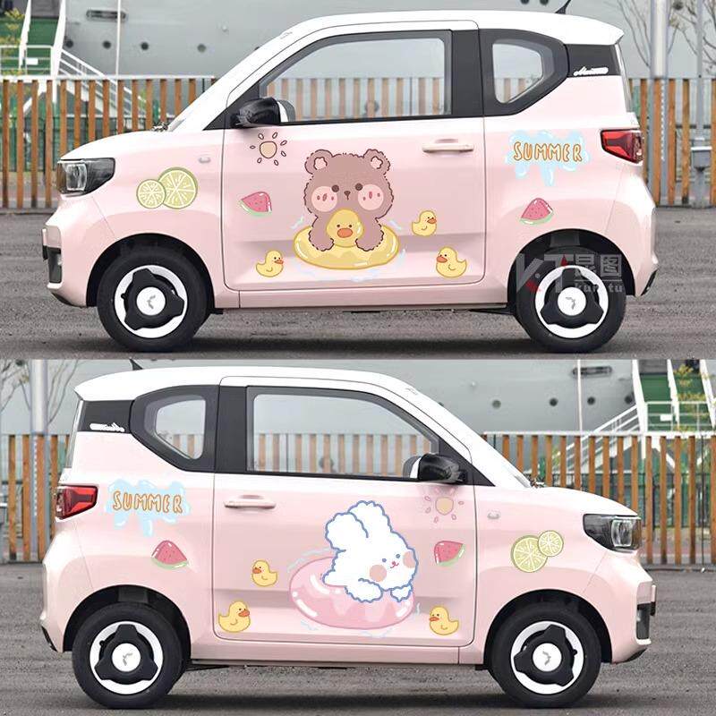 叮当猫哆啦a梦电动车贴纸摩托车蓝胖子贴花电瓶车卡通装饰划痕贴