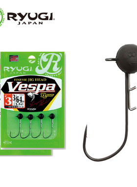 日本进口RYUGI流義R2012树脂钨头精细铅头钩超滑涂层倒刺钩SVS085