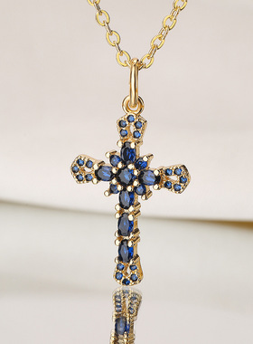 法国cherry kitty 铜镀18k金微镶锆石几何吊坠项链女小众轻奢