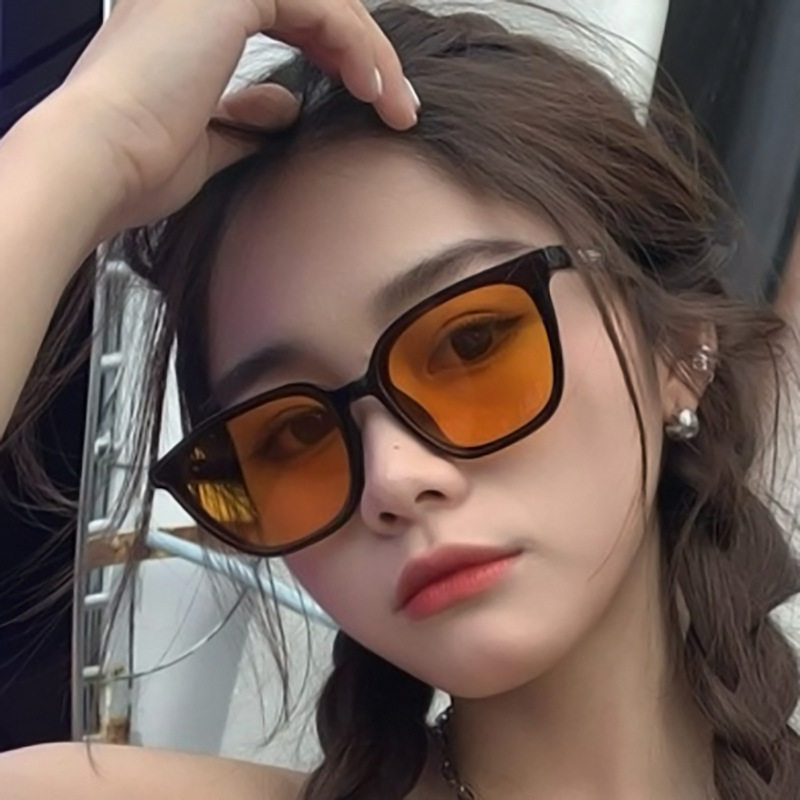 法国cherry kitty橘片潮流墨镜女时尚复古方形太阳镜个性街拍凹