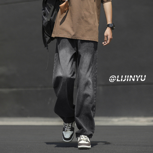 BDLS工作室文艺男女店港风情侣款夏薄款美式裤子宽松直筒休闲长裤